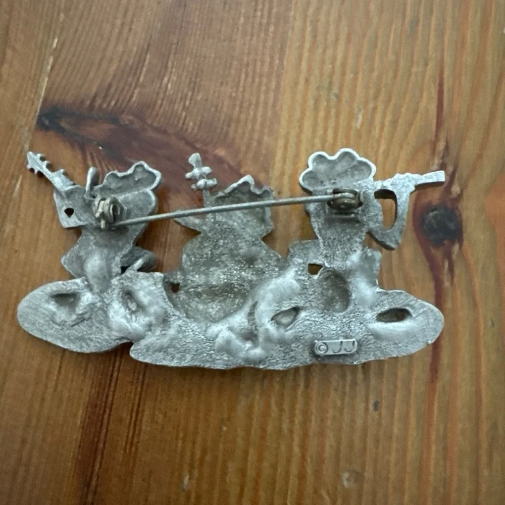 Vintage Decorative Frog Figurine Set - Pewter / JJ